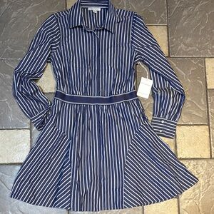 New Free Assembly Striped Navy Shirt Dress